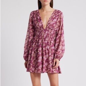 Free people keep you long sleeve cotton mini dress